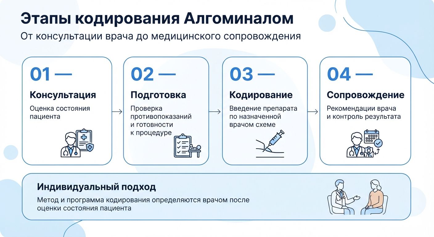 Кодирование препаратом «Алгоминал» в Уральске инфографика